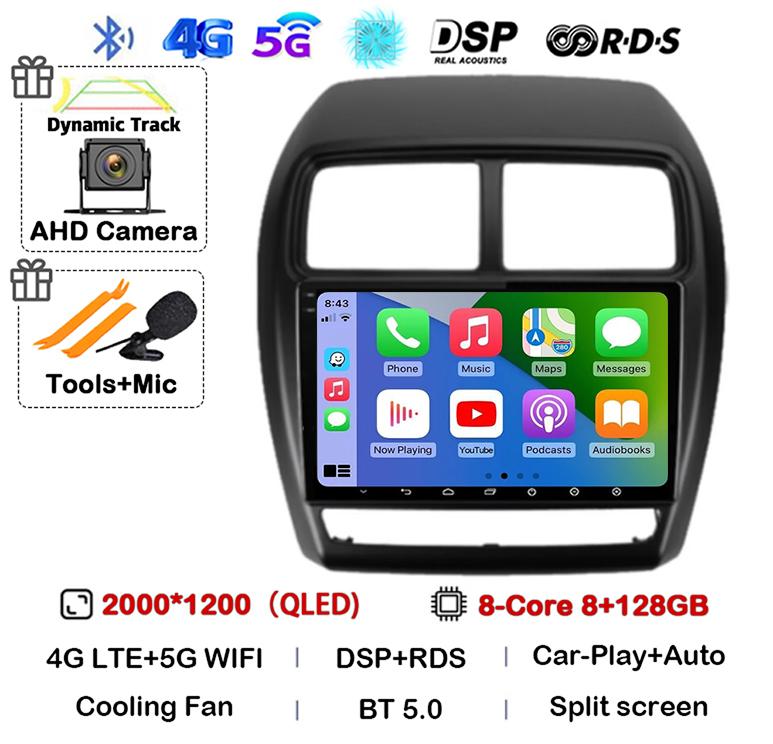 Android 14 Carplay Auto для Mitsubishi ASX 1 2016 2017 2018 2019 2020 2021 2022 Автомобильный радиоприемник, мультимедийный видеоплеер DSP GPS стерео