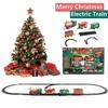 Christmas Tree Decoration Train Track Frame Railway Car with Sound&Light Rail Car Christmas Gifts Christmas Train Electric Toys