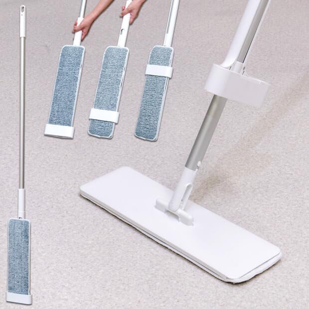 Azuma Floor Squeezable Wet Floor Mop 37 x 13 x 120 Slim Standing Wet FL392 Mop, Slim, Approx. cm, White, Storage, Mop,