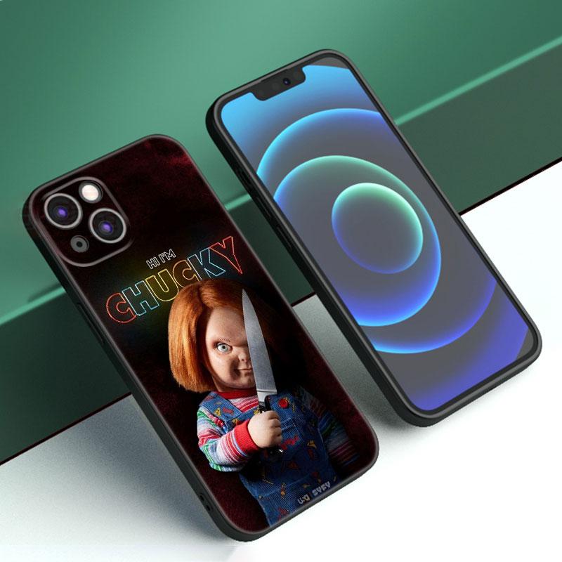 Чехол для телефона с изображением куклы Чаки из фильма ужасов для Apple iPhone 12 13 Mini 11 14 15 Pro Max 7 8 + X XR XS SE 2020 2022, черный силиконовый чехол