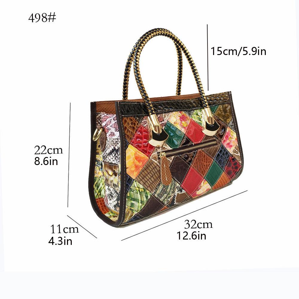 Кожаная женская сумка Wind Color Leather Plaid Bag Splicing Portable Oblique Span Bag Womens Bag