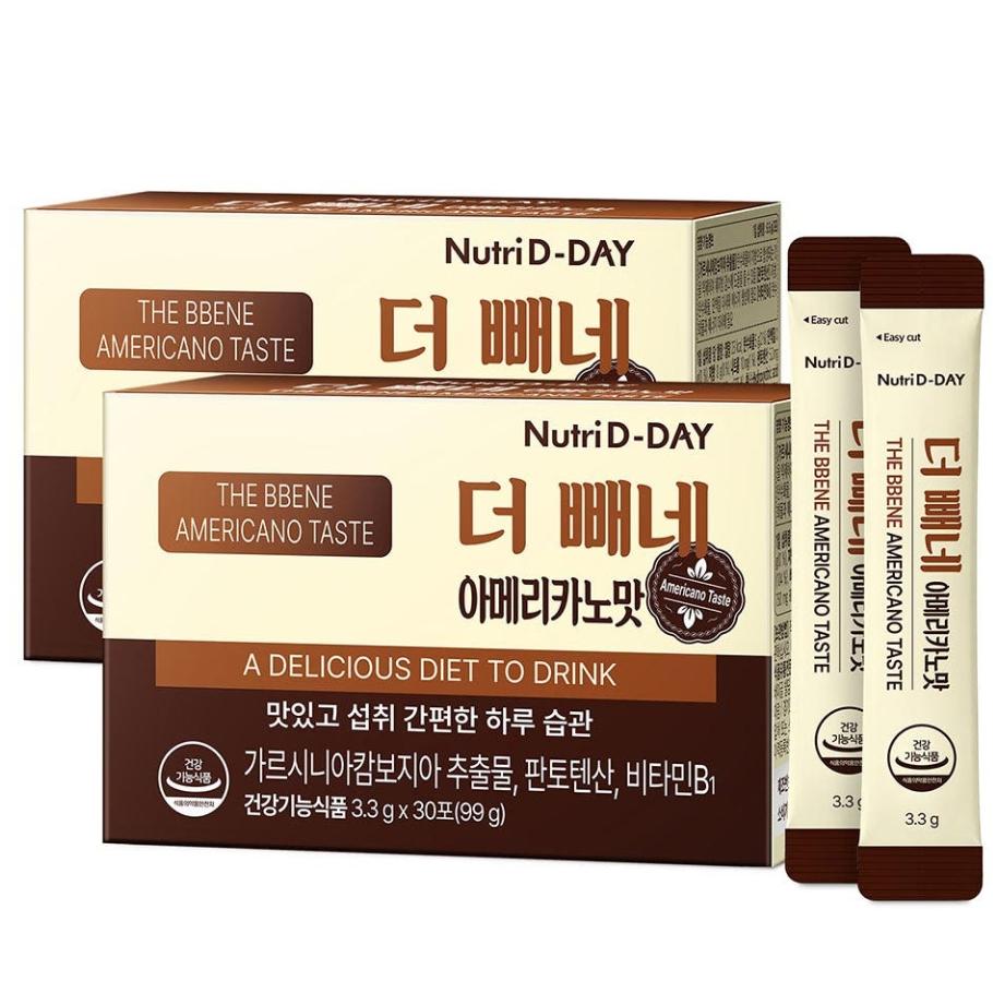 [Nutri D Day] Диетический продукт Bbene Эспрессо/Американо/Фундук (1 упаковка - 30 палочек, 99 г)