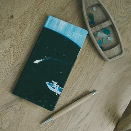 Hobonichi Techo 2027 Weeks Kubota Hiroko Light Blue Forest Meteor Shower January Start Weekly Planner Left Slim Vertical