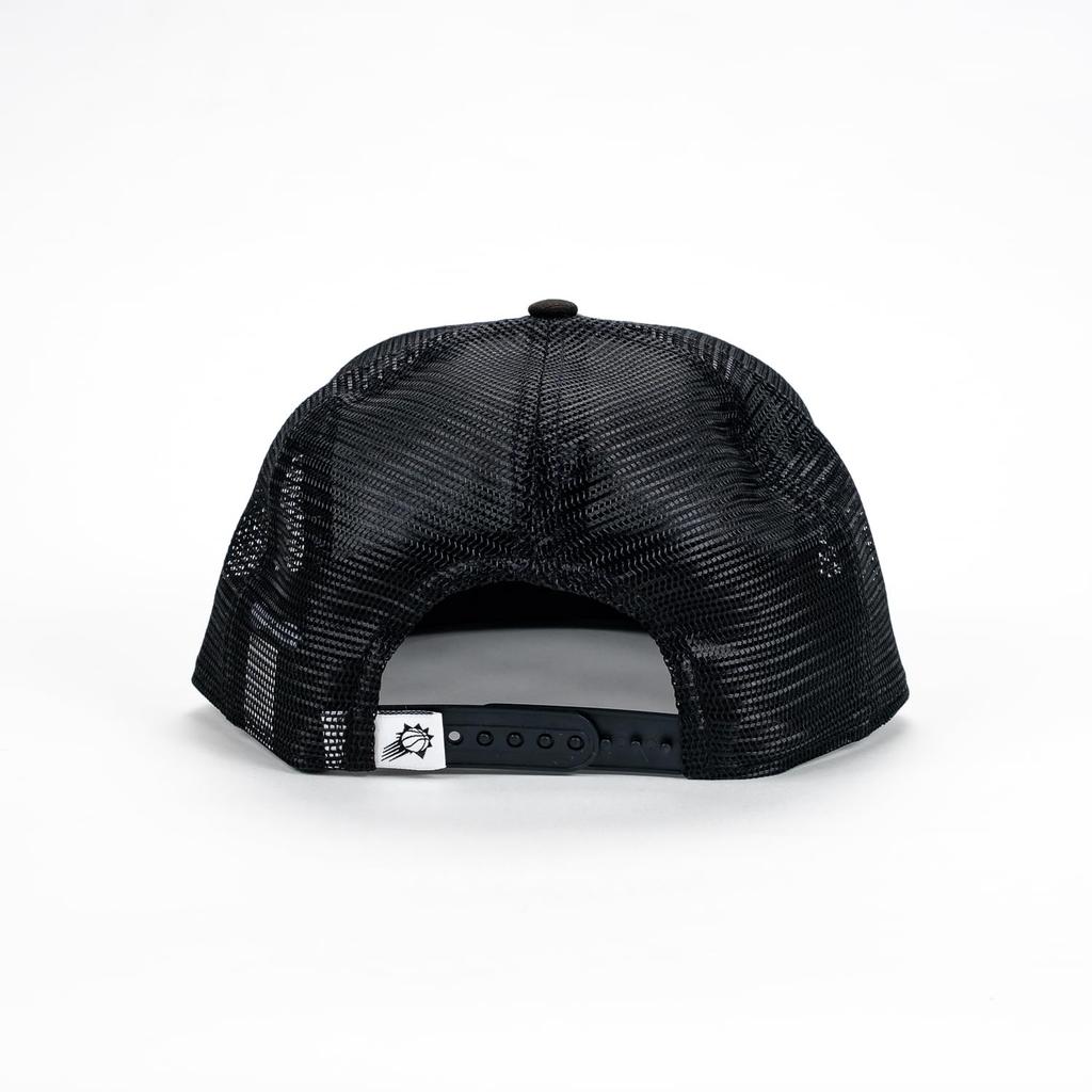 New Era 9FIFTY Black & White Snapback Cap, NBA Phoenix Suns Mesh Hat, Adjustable