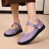 Large Size Women's Shoes Classic Versatile Round Head Mary Jane Single Shoes British Style Soft Sole Lightweight Sole Small Leather Shoes Women