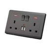 Настенная розетка USB 5V 2.1A, двойной USB-порт зарядки, светодиодный индикатор, 146 мм*86 мм, стандартный переключатель UK, розетка 13A