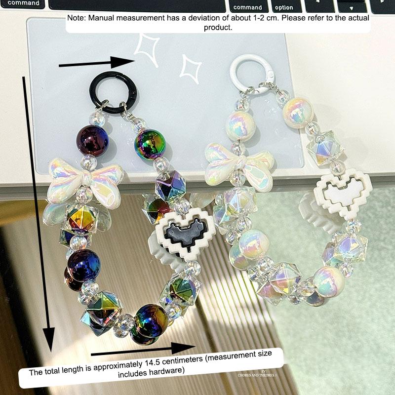 Бабочка бант сердце бусины телефон цепочка кулон для iPhone для Samsung Huawei Xiaomi телефон ремешок веревка сумка украшение