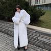 Женский Длинный Теплый Повседневный Верхний Одежда из Искусственного Меха Лисы