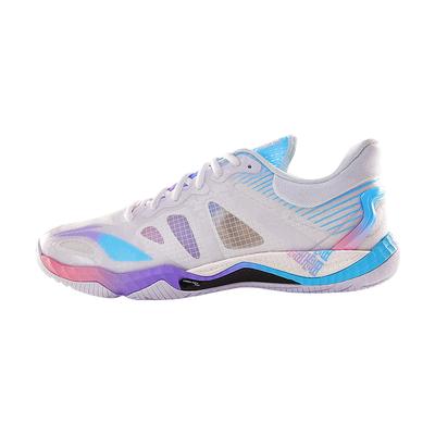 Li Ning Falcon 4 Амортизирующие Противоскользящие Дышащие Низкие Кроссовки для Бадминтона Унисекс Бело-Синие AYAR001-5
