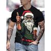 Christmas 3D Santa Claus Print T Shirt for Men Casual Short Sleeve Tee Shirts Fashion O-Neck Top New Year Gift Oversized T-Shirt