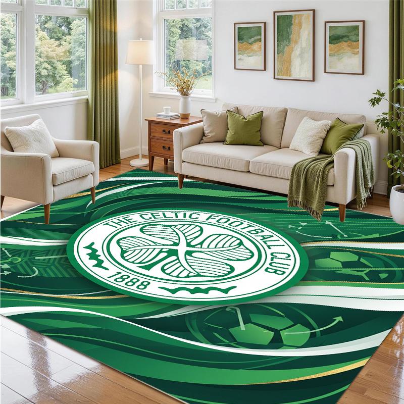 Celtic FC Design Crystal Velvet Rug Soft Decorative Mat for Bedroom Entrance