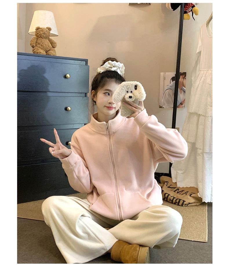 Женская розовая флисовая куртка из овечьей шерсти: Ветрозащитный, Толстая вельветовая подкладка, Теплая зимняя верхняя одежда