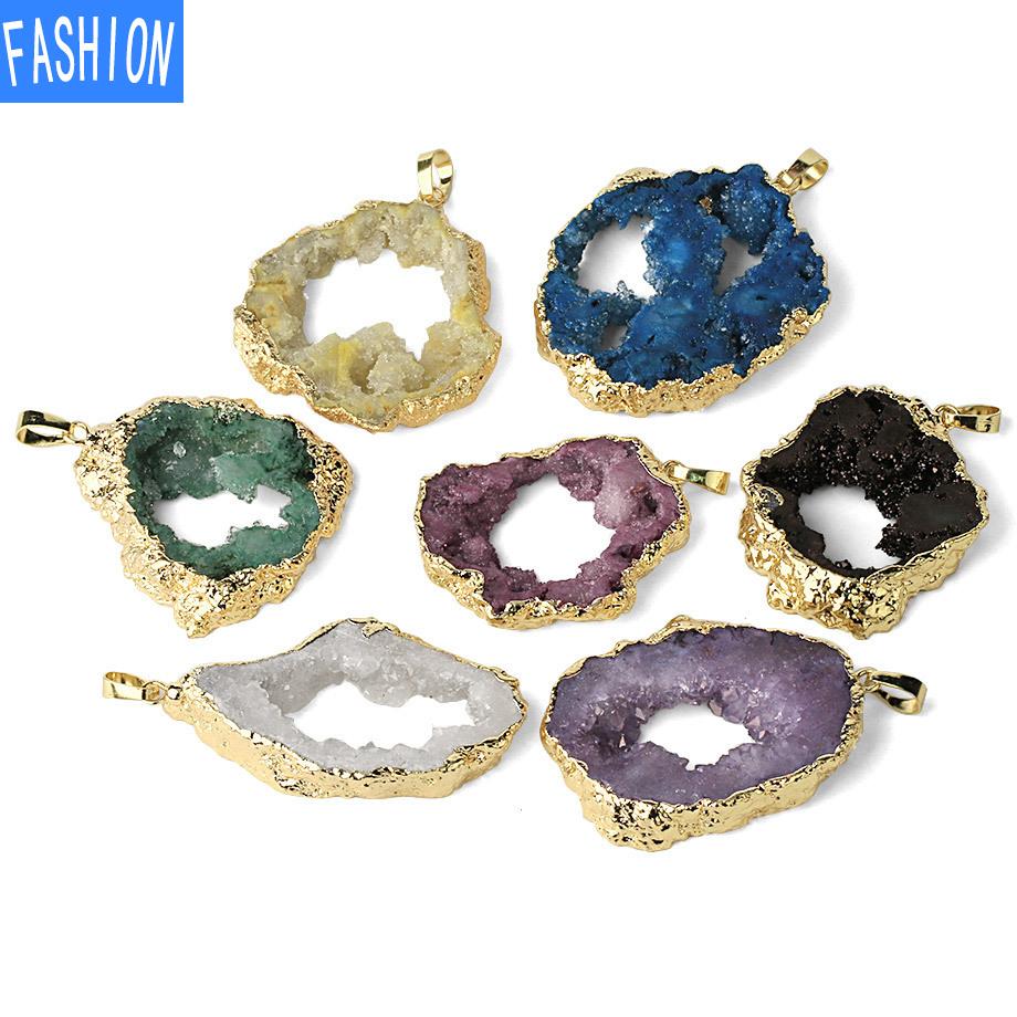 Ожерелье из натурального камня с хрусталем и бутоном, женское ажурное индивидуальное ожерелье с кристаллами и геометрическим кулоном