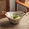 Керамическая миска из пеньковой веревки с двумя ушками, ретро-миска для фруктового салата, миска для десерта, толстые миски для супа, посуда для гостиничной молекулярной кухни