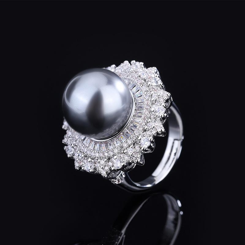 Jewelry Inlaid Gray Beads Handmade Diamond Inlaid Round Luxury Set 16Mm124Mm