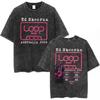 Washed Vintage Ed Sheeran Loop Tour Australia  Tshirt Men Women Fashion Hip Hop Oversized T Shirts Male Summer Streetwear