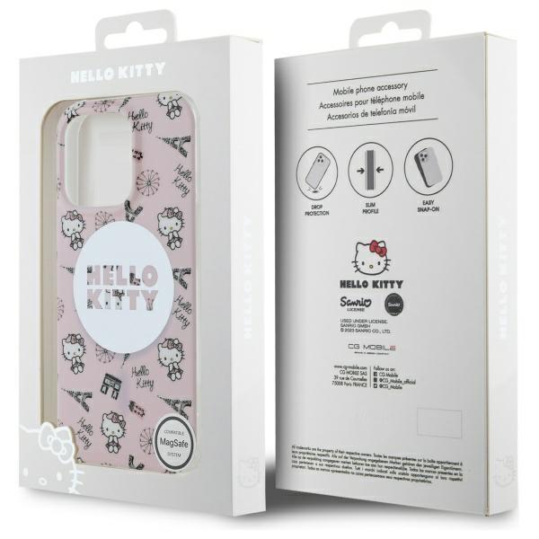 Hello Kitty HKHMP16XHAOPP iPhone 16 ProMax 6.9" pink/pink hardcase IML All Over Paris Magsafe
