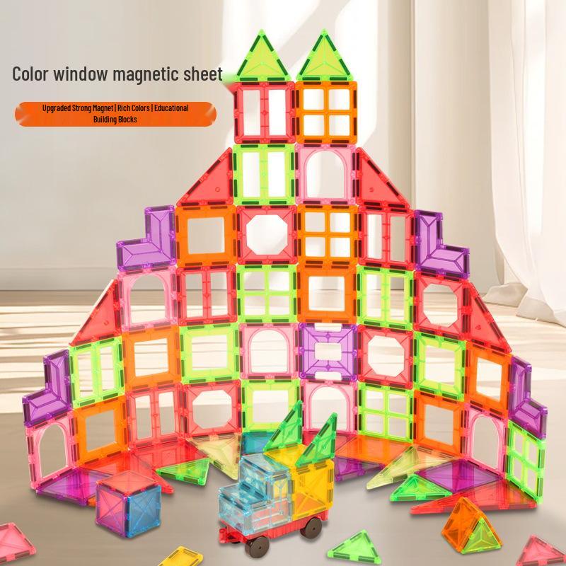 Stained Glass Magnetic Blocks Refill Pack: Children's Educational Building Toys