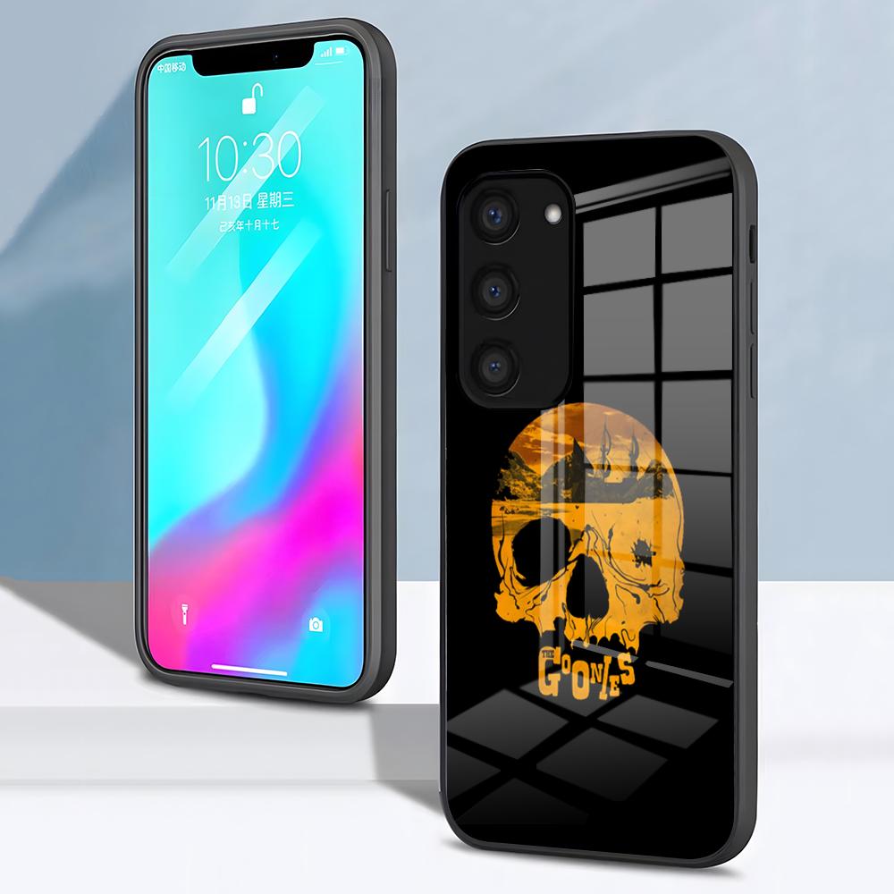 Чехол для телефона The Goonies для Samsung S26 S25 S24 FE S23 S22 S21 Plus S20 Ultra Note20Ultra Черная стеклянная крышка