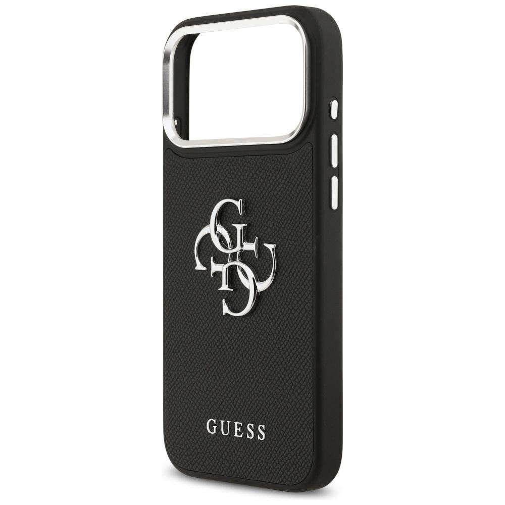 Guess Grained Big 4G Classic Logo case for iPhone 17 Pro Max black