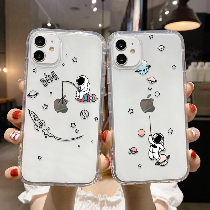Минималистичный космический дизайн Тонкий чехол для телефона For iPhone 17 16 15 13 12 11 ProMax Pro Plus Мягкий ударопрочный корпус телефона