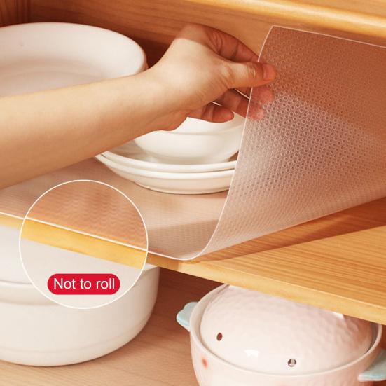 Kitchen Cabinet Non-Adhesive Shelf Liner Water-Resistant Oil-Proof Washable Food-Grade EVA Drawer Liner Kitchen Accessories