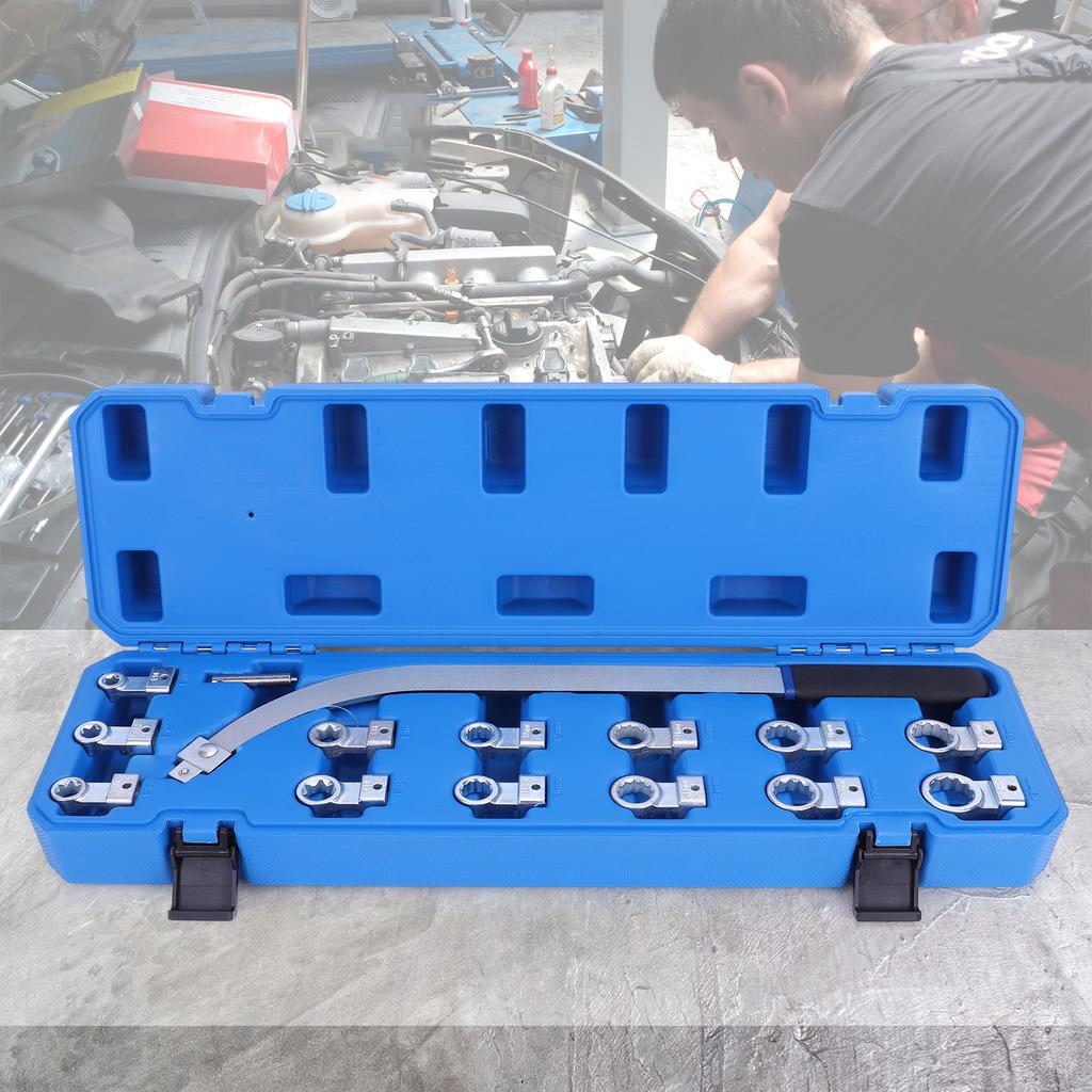 Универсальный набор инструментов для снятия шкивов натяжителя вспомогательного ролика 15 шт. 12-гранных 12-19 мм храповых инструментов для серпантинного ремня для