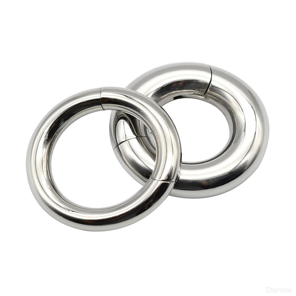 Smooth Hinged Stainless Steel Segment Hoop Ring 00G Large Size Septum Clicker BCR PA Piercing Nose Ring Ear Stretcher Weights