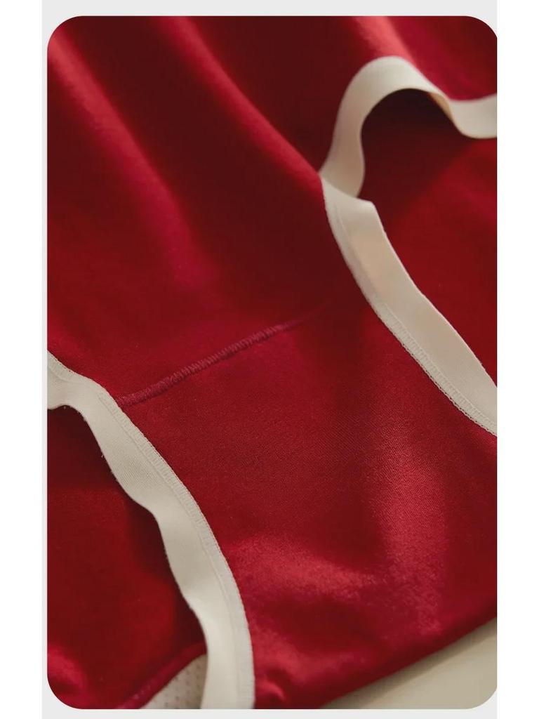 Ankola Red Baby-Grade Long-Staple Cotton Mid-High Waist Underwear - Zodiac Year Marriage Good Luck Edition