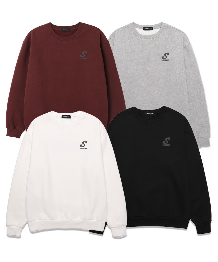 SHIRTER Мини-свитшот оверсайз с логотипом S (Sls030) черный (Тип B)