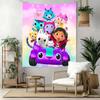 Cartoon Cute Gabbys4 Wall Decor Tapestry Art For Pet Memorial Birthdaywedding Party Backdrop Family Gift