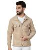 Стильная мужская хлопковая бежевая куртка | 100% чесаный хлопок | Длинные рукава | 300 г/м²