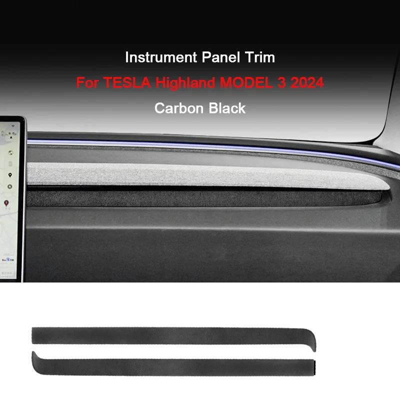 Italian Suede Overlay Interior Cover for Tesla Model 3 Highland 2024 2025 Rear AC Air Outlet, Center Console Armrest, Door Panel