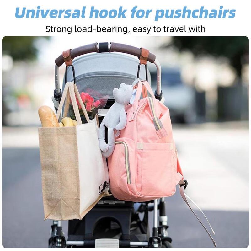 FONKEN Детская сумка из искусственной кожи, крючок для коляски, вращающийся на 360 градусов, вращающийся органайзер для тележки, крючок для коляски, аксессуары для колясок