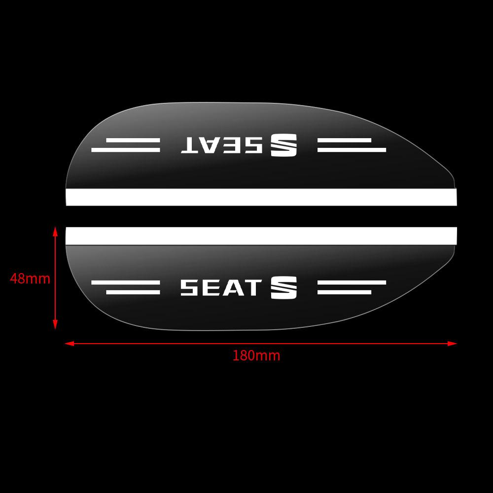 CUBE3 2Pcs Car Rearview Mirror Rain Eyebrow PVC Sunshade Rainproof Sticker For SEAT lbiza 6j 6f Leon Cupra FR Arona Racing Ateca Altea