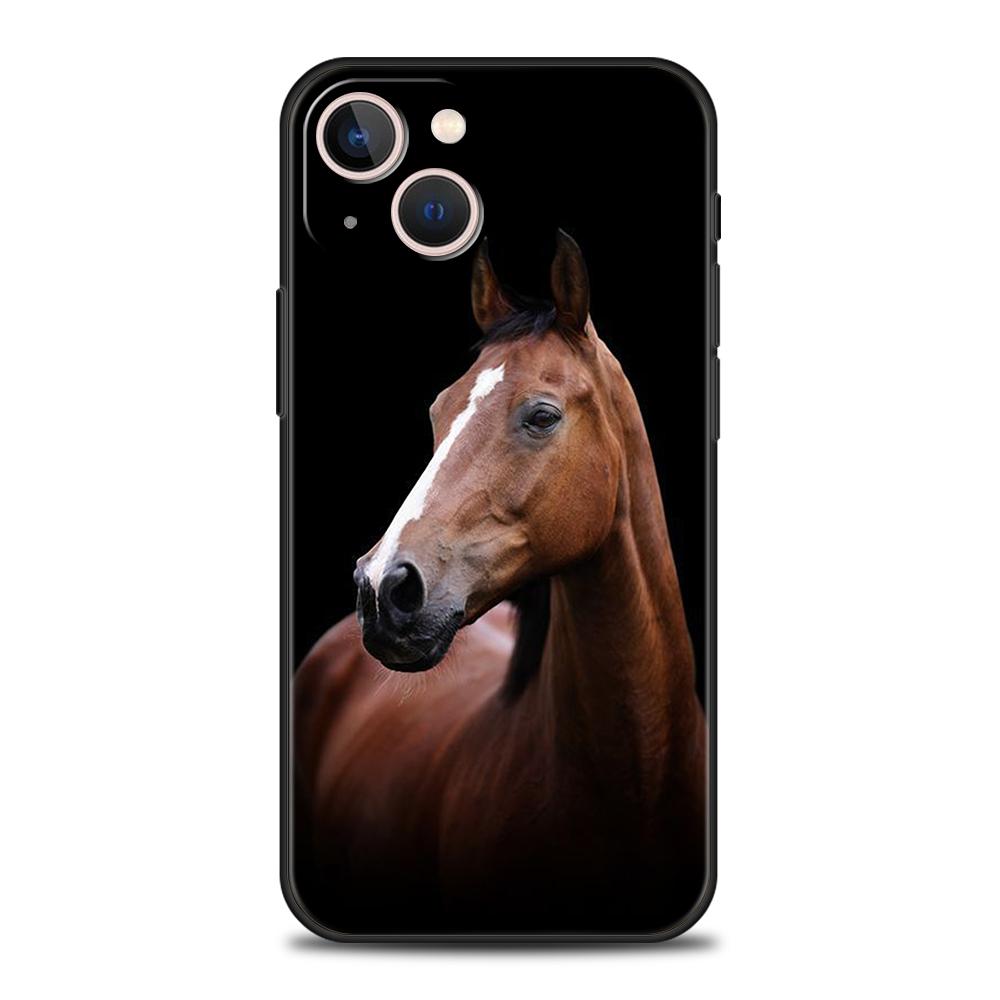 Чехол для телефона с изображением лошади для iPhone 15 14 13 12 Pro Max XR XS X 11 7 8 Plus SE 2020 13 Mini Силиконовый Мягкий Чехол Сумки Coque