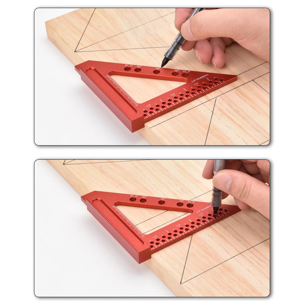 Layout Measuring Tool Multi Angle Measuring Ruler 22.5/30/45/67.5 Degree Triangle Ruler Woodworking Square Protractor