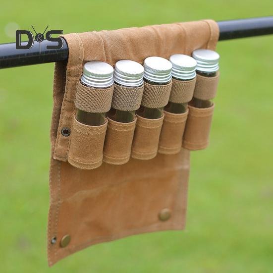 Портативный органайзер для бутылочек со специями, сумка для кемпинга, пикника, приправ, контейнер для баночек с маслом для барбекю, чехол для переноски, хранение