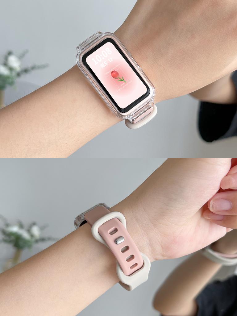 Прозрачный чехол+Ремешок для Huawei Band 10/9/8 Аксессуары Спортивный силиконовый браслет pulseira correa для Huawei Band 10 9 NFC/8 NFC