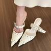Pointed Toe Slippers Women Sexy High Heels ShoesLuxury Sandals  Summer Elegant Mules Shoes Trend Flip Flops Slides