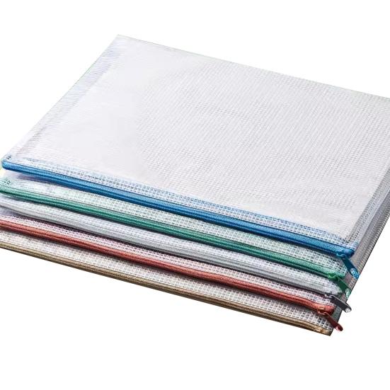 5 Pcs Mesh Zipper Bag A4 Letter Size Document Pouch Clear Plastic