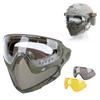 Tactical Full Face Mask Paintball Airsoft Cs Shooting Steel Mesh Breathable Protective Head/ Helmet Wearing Masks Hunting Gear