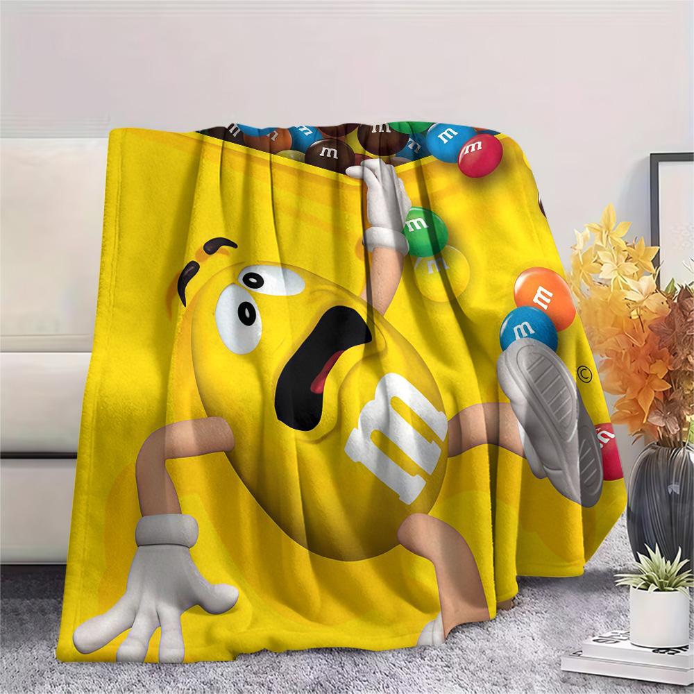 M&M's Flannel Blanket, High quality Comfortable for All Seasons, Home Decor, Warmth and Comfort