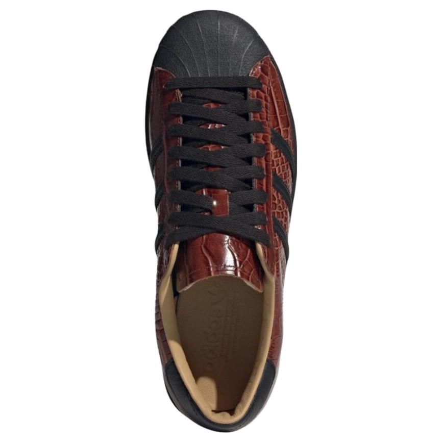 Adidas Superstar Vintage Fox Brown Croc Unisex Sneakers Core-Black-Gold-Beige JQ3258