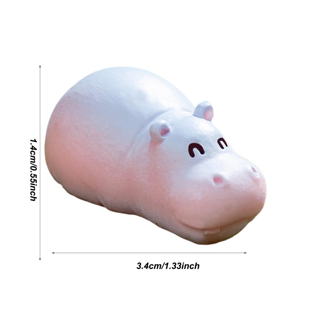Фигурки маленького гиппопотама Уникальная фигурка Ручная работа Смола Фигурки животных Для книжной полки Спальня Крошечная милая скульптура гиппопотама Домашний декор