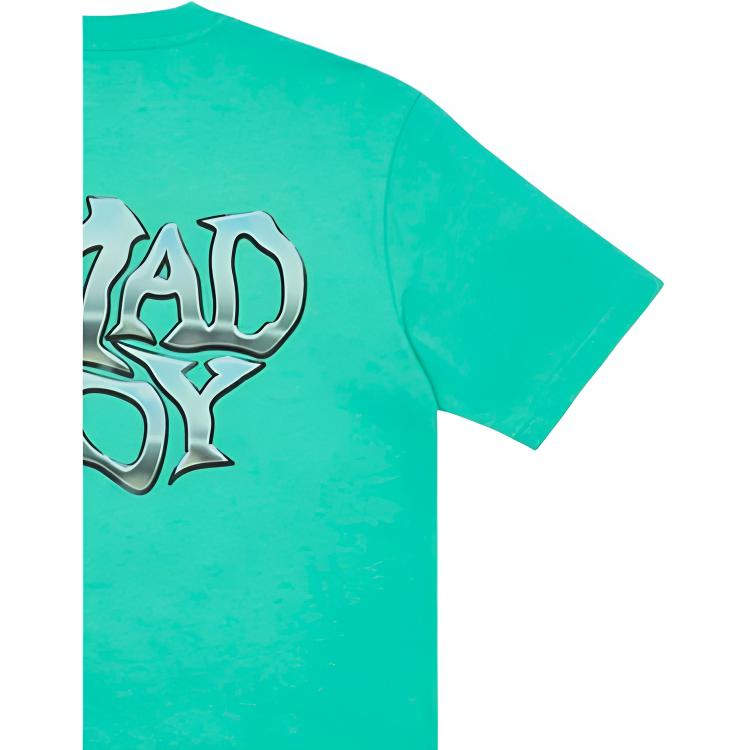 Palace X Cannondale Коллаборация Mad Boy Футболка Мятный Принт Логотипа Круглый Вырез Короткий Рукав Унисекс Топы Мятно-Зеленый PAL-FW21-305