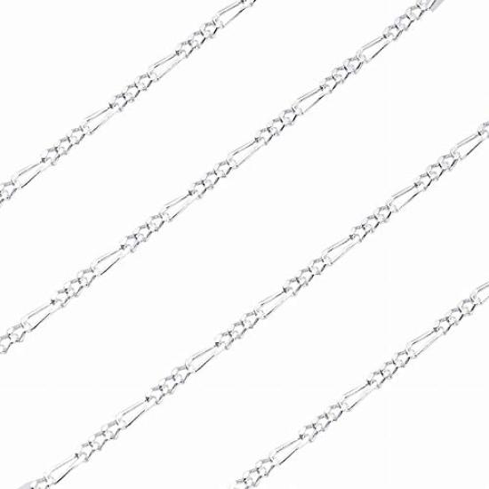 [Sears] Серебряная цепочка Фигаро 925 пробы, двусторонняя резка, ширина 1,3 мм, длина 50 см, sfg40-50