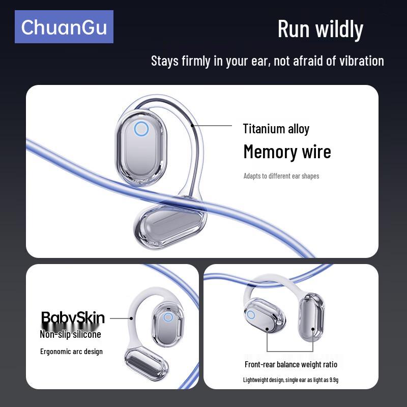 Спортивная Bluetooth-гарнитура ChuanGu с открытыми ушами и костной проводимостью