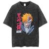 Ulquiorra Cifer T-Shirts Bleach Anime Tees Round Neck Washed T Shirts Japanese Harajuku Unisex Tops Casual Short Sleeves