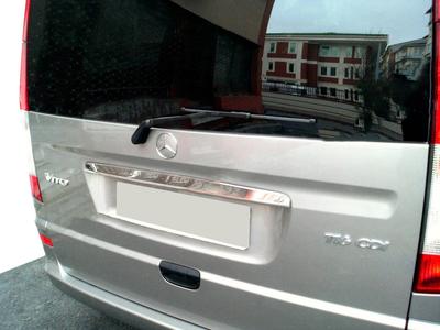 Накладка над номером (ляда, нерж) OmsaLine - Итальянская нержавейка для Mercedes Viano 2004-2014 гг